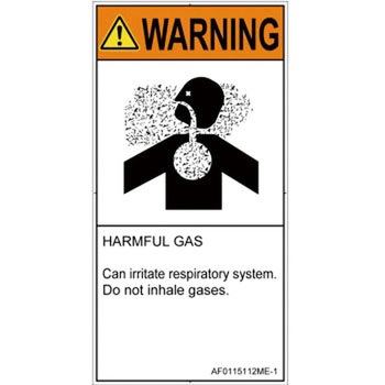 PL警告表示ラベル(ANSI準拠)│ガス・薬液などの危険：有毒ガス/窒息│英語(タテ) SCREENクリエイティブコミュニケーションズ