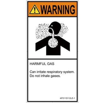 PL警告表示ラベル(ANSI準拠)│ガス・薬液などの危険：有毒ガス/窒息│英語(タテ) SCREENクリエイティブコミュニケーションズ