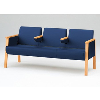 ロビーチェアLZ 3連 全肘付 張地C<配送時組立サービス付> イトーキ