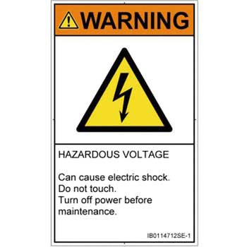 PL警告表示ラベル(ISO/SEMI準拠)│電気的な危険：感電│英語(タテ) SCREENクリエイティブコミュニケーションズ