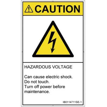 PL警告表示ラベル(ISO/SEMI準拠)│電気的な危険：感電│英語(タテ) SCREENクリエイティブコミュニケーションズ