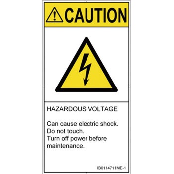 PL警告表示ラベル(ISO/SEMI準拠)│電気的な危険：感電│英語(タテ) SCREENクリエイティブコミュニケーションズ