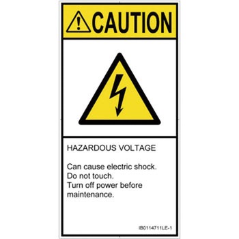 PL警告表示ラベル(ISO/SEMI準拠)│電気的な危険：感電│英語(タテ) SCREENクリエイティブコミュニケーションズ