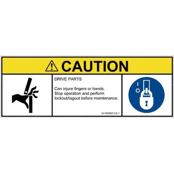 PL警告表示ラベル(ANSI準拠)│機械的な危険：はさまれ(手/指)│英語(マルチシンボルマーク) SCREENクリエイティブコミュニケーションズ
