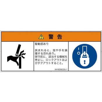 PL警告表示ラベル(ANSI準拠)│機械的な危険：はさまれ(手/指)│日本語(マルチシンボルマーク) SCREENクリエイティブコミュニケーションズ