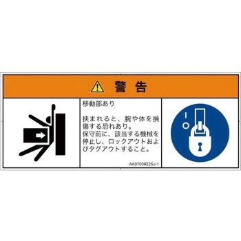 PL警告表示ラベル(ANSI準拠)│機械的な危険：押しつぶし(腕/体)│日本語(マルチシンボルマーク) SCREENクリエイティブコミュニケーションズ