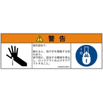 PL警告表示ラベル(ANSI準拠)│機械的な危険：鋭利物│日本語(マルチシンボルマーク) SCREENクリエイティブコミュニケーションズ