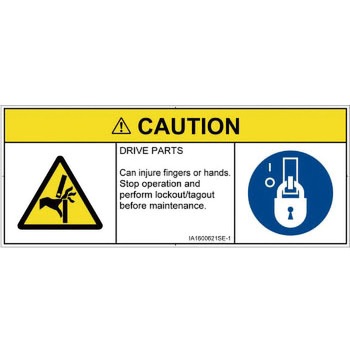 PL警告表示ラベル(ISO/SEMI準拠)│機械的な危険：はさまれ(手/指)│英語(マルチシンボルマーク) SCREENクリエイティブコミュニケーションズ