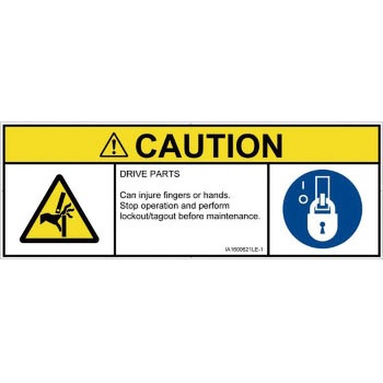 PL警告表示ラベル(ISO/SEMI準拠)│機械的な危険：はさまれ(手/指)│英語(マルチシンボルマーク) SCREENクリエイティブコミュニケーションズ