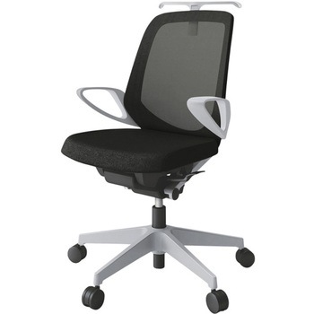 ノートチェア ローバック 固定肘 ハンガー ランバーサポートなし メッシュJE ナイロンキャスター<配送時組立サービス付> イトーキ