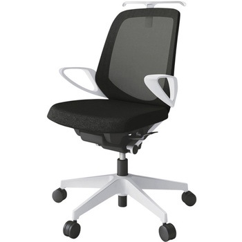 ノートチェア ローバック 固定肘 ハンガー ランバーサポートなし メッシュJE ナイロンキャスター<配送時組立サービス付> イトーキ