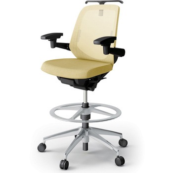 ノートチェア ハイポジションタイプ ローバック 可動肘 ハンガー ランバーサポート付 メッシュJE アルミ脚<配送時組立サービス付> イトーキ