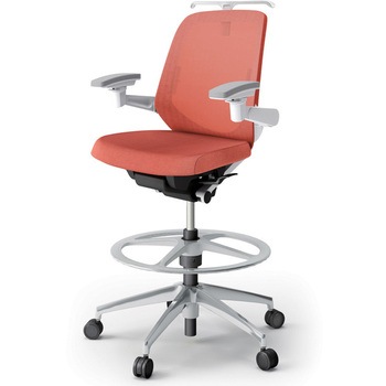 ノートチェア ハイポジションタイプ ローバック 可動肘 ハンガー ランバーサポート付 メッシュJE アルミ脚<配送時組立サービス付> イトーキ