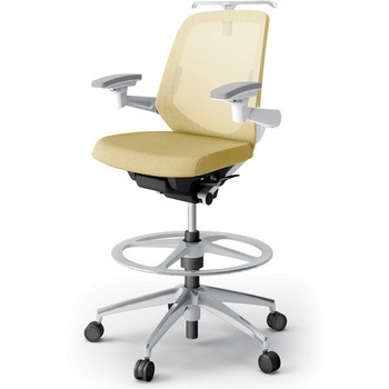 ノートチェア ハイポジションタイプ ローバック 可動肘 ハンガー ランバーサポート付 メッシュJE アルミ脚<配送時組立サービス付> イトーキ