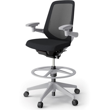 ノートチェア ハイポジションタイプ ハイバック 可動肘 ランバーサポート付 メッシュJV 樹脂脚<配送時組立サービス付> - イトーキ