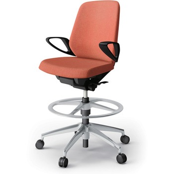 ノートチェア ハイポジションタイプ ローバック 固定肘 ランバーサポートなし クロスSA アルミ脚<配送時組立サービス付> イトーキ