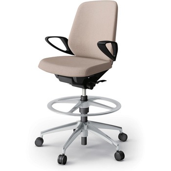 ノートチェア ハイポジションタイプ ローバック 固定肘 ランバーサポートなし クロスSA アルミ脚<配送時組立サービス付> イトーキ