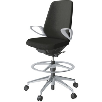 ノートチェア ハイポジションタイプ ハイバック 固定肘 ランバーサポート付 クロスSA アルミ脚<配送時組立サービス付> イトーキ