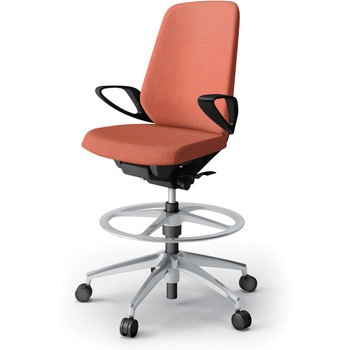 ノートチェア ハイポジションタイプ ハイバック 固定肘 ランバーサポート付 クロスSA アルミ脚<配送時組立サービス付> イトーキ