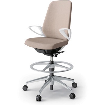 ノートチェア ハイポジションタイプ ハイバック 固定肘 ランバーサポート付 クロスSA アルミ脚<配送時組立サービス付> イトーキ