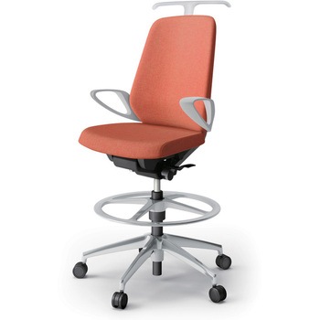 ノートチェア ハイポジションタイプ ハイバック 固定肘 ハンガー ランバーサポート付 クロスSA アルミ脚<配送時組立サービス付> イトーキ