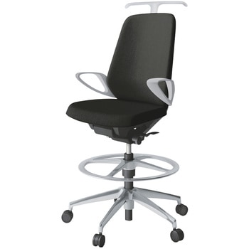 ノートチェア ハイポジションタイプ ハイバック 固定肘 ハンガー ランバーサポート付 クロスSA アルミ脚<配送時組立サービス付> イトーキ