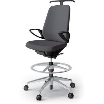 ノートチェア ハイポジションタイプ ハイバック 固定肘 ハンガー ランバーサポート付 クロスSA アルミ脚<配送時組立サービス付> イトーキ