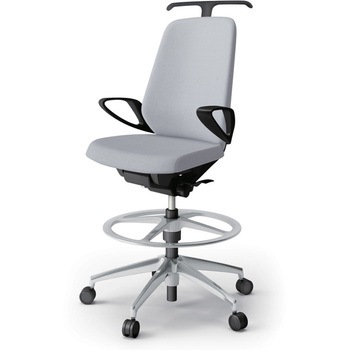 ノートチェア ハイポジションタイプ ハイバック 固定肘 ハンガー ランバーサポート付 クロスSA アルミ脚<配送時組立サービス付> イトーキ