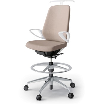 ノートチェア ハイポジションタイプ ハイバック 固定肘 ハンガー ランバーサポート付 クロスSA アルミ脚<配送時組立サービス付> イトーキ