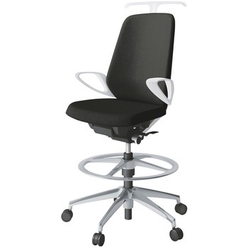 ノートチェア ハイポジションタイプ ハイバック 固定肘 ハンガー ランバーサポート付 クロスSA アルミ脚<配送時組立サービス付> イトーキ