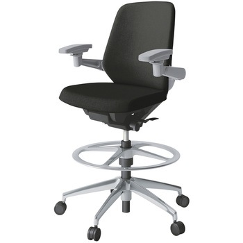 ノートチェア ハイポジションタイプ ローバック 可動肘 ランバーサポート付 クロスSA アルミ脚<配送時組立サービス付> - イトーキ