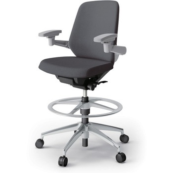 ノートチェア ハイポジションタイプ ローバック 可動肘 ランバーサポート付 クロスSA アルミ脚<配送時組立サービス付> - イトーキ