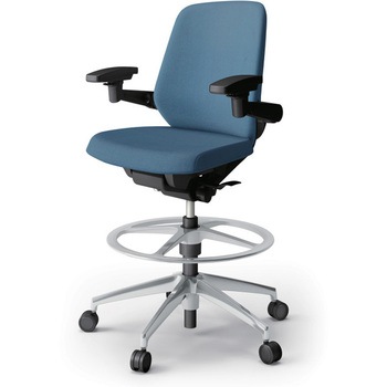 ノートチェア ハイポジションタイプ ローバック 可動肘 ランバーサポート付 クロスSA アルミ脚<配送時組立サービス付> - イトーキ