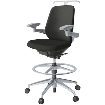 ノートチェア ハイポジションタイプ ローバック 可動肘 ハンガー ランバーサポート付 クロスSA アルミ脚<配送時組立サービス付> イトーキ