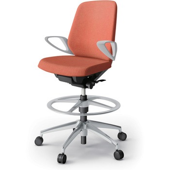 ノートチェア ハイポジションタイプ ローバック 固定肘 ランバーサポート付 クロスSA アルミ脚<配送時組立サービス付> イトーキ