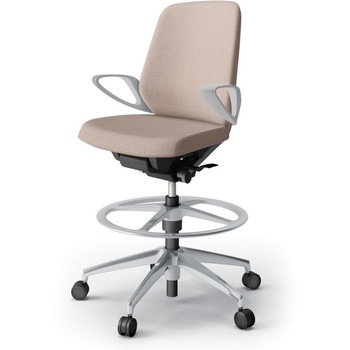 ノートチェア ハイポジションタイプ ローバック 固定肘 ランバーサポート付 クロスSA アルミ脚<配送時組立サービス付> イトーキ