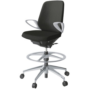 ノートチェア ハイポジションタイプ ローバック 固定肘 ランバーサポート付 クロスSA アルミ脚<配送時組立サービス付> イトーキ