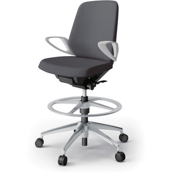 ノートチェア ハイポジションタイプ ローバック 固定肘 ランバーサポート付 クロスSA アルミ脚<配送時組立サービス付> イトーキ