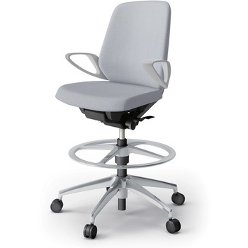 ノートチェア ハイポジションタイプ ローバック 固定肘 ランバーサポート付 クロスSA アルミ脚<配送時組立サービス付> イトーキ