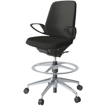 ノートチェア ハイポジションタイプ ローバック 固定肘 ランバーサポート付 クロスSA アルミ脚<配送時組立サービス付> イトーキ