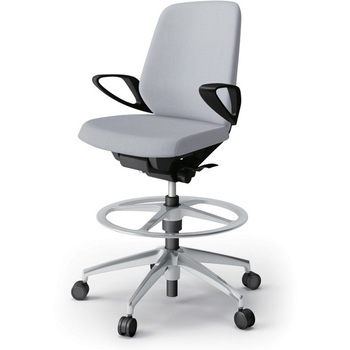 ノートチェア ハイポジションタイプ ローバック 固定肘 ランバーサポート付 クロスSA アルミ脚<配送時組立サービス付> イトーキ