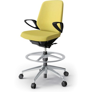 ノートチェア ハイポジションタイプ ローバック 固定肘 ランバーサポート付 クロスSA アルミ脚<配送時組立サービス付> イトーキ