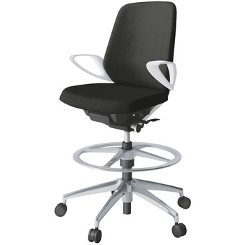 ノートチェア ハイポジションタイプ ローバック 固定肘 ランバーサポート付 クロスSA アルミ脚<配送時組立サービス付> イトーキ