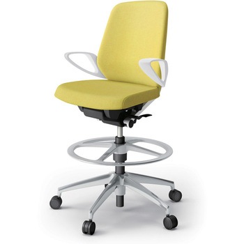 ノートチェア ハイポジションタイプ ローバック 固定肘 ランバーサポート付 クロスSA アルミ脚<配送時組立サービス付> イトーキ