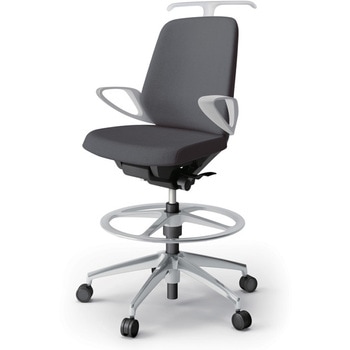 ノートチェア ハイポジションタイプ ローバック 固定肘 ハンガー ランバーサポート付 クロスSA アルミ脚<配送時組立サービス付> イトーキ