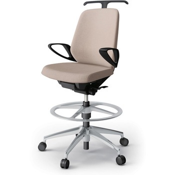 ノートチェア ハイポジションタイプ ローバック 固定肘 ハンガー ランバーサポート付 クロスSA アルミ脚<配送時組立サービス付> イトーキ