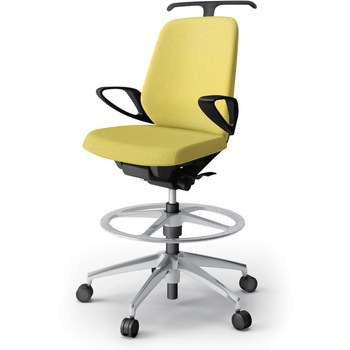 ノートチェア ハイポジションタイプ ローバック 固定肘 ハンガー ランバーサポート付 クロスSA アルミ脚<配送時組立サービス付> イトーキ