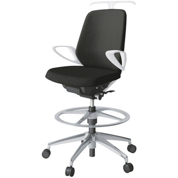 ノートチェア ハイポジションタイプ ローバック 固定肘 ハンガー ランバーサポート付 クロスSA アルミ脚<配送時組立サービス付> イトーキ