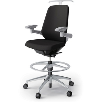 ノートチェア ハイポジションタイプ ハイバック 可動肘 ハンガー ランバーサポート付 クロスPV アルミ脚<配送時組立サービス付> イトーキ