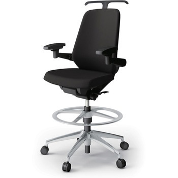 ノートチェア ハイポジションタイプ ハイバック 可動肘 ハンガー ランバーサポート付 クロスPV アルミ脚<配送時組立サービス付> イトーキ